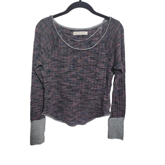 We The Fee Free People Spaced Out Scoop Neck Knit Top, Purple Night Combo S - Picture 7 of 9